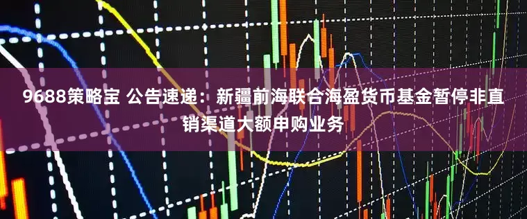9688策略宝 公告速递：新疆前海联合海盈货币基金暂停非直销渠道大额申购业务